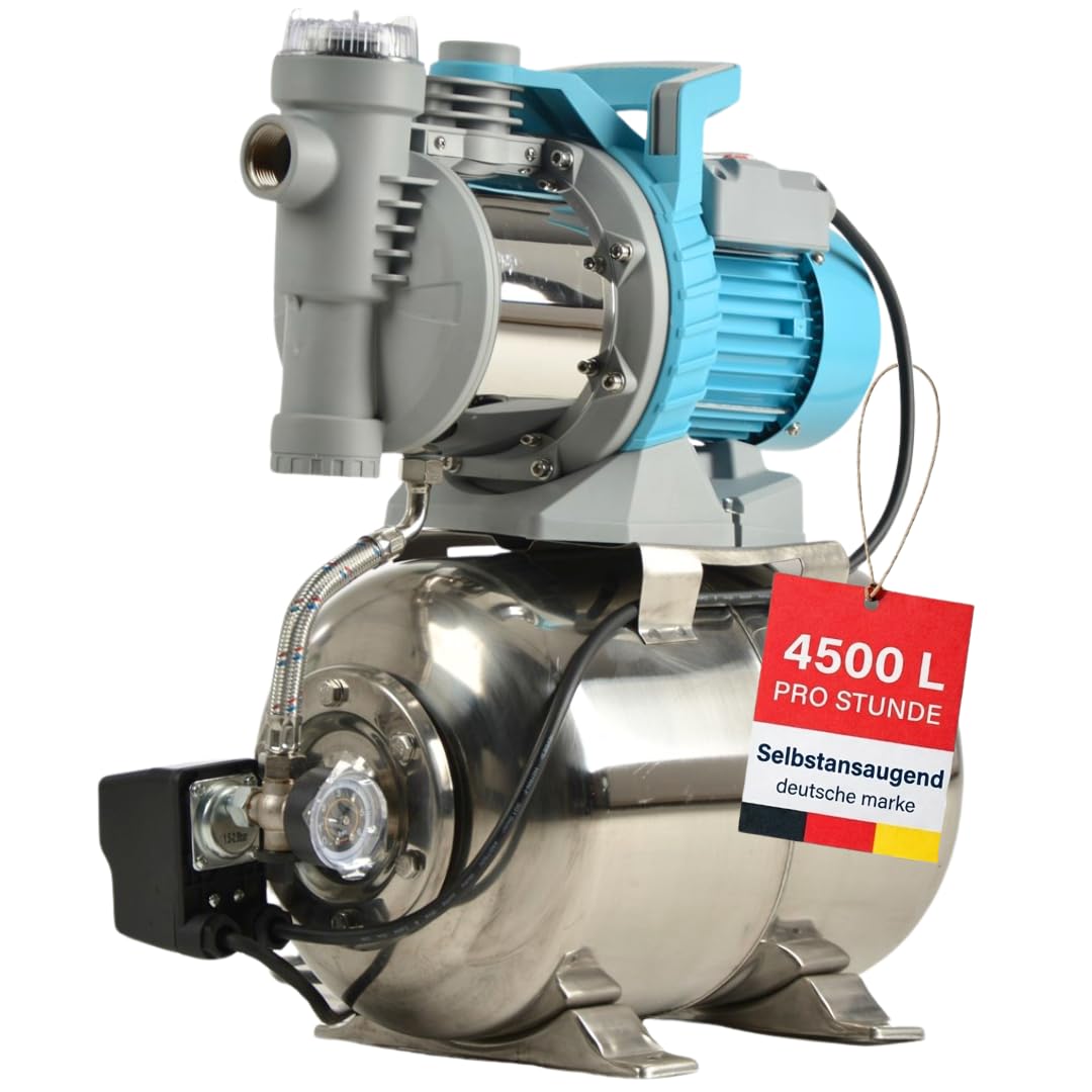 IMLEX Hauswasserwerk IM-HWW4500 Gartenpumpe Pumpe 85 dB 4500 l/h, 1300 Watt
