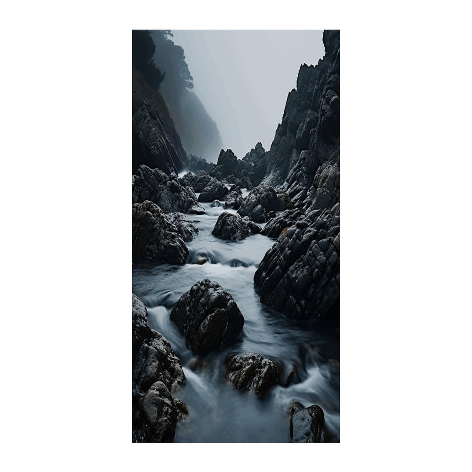Fekiloot Style Foggy Rocks In Water Door Curtain Room Divider Curtains