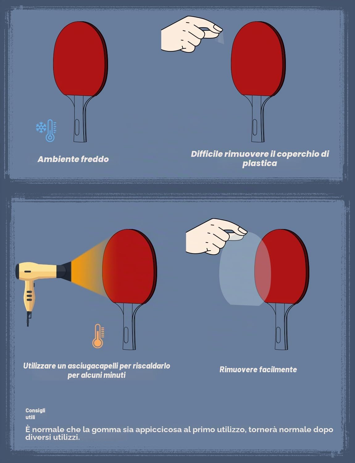 Glymnis Ping Pong Set da Tavolo Portatile, 4 Racchette da Ping Pong con Palline, Custodia per Accessori da Ping pong per Interni ed Esterni,Per Principianti,Professionisti