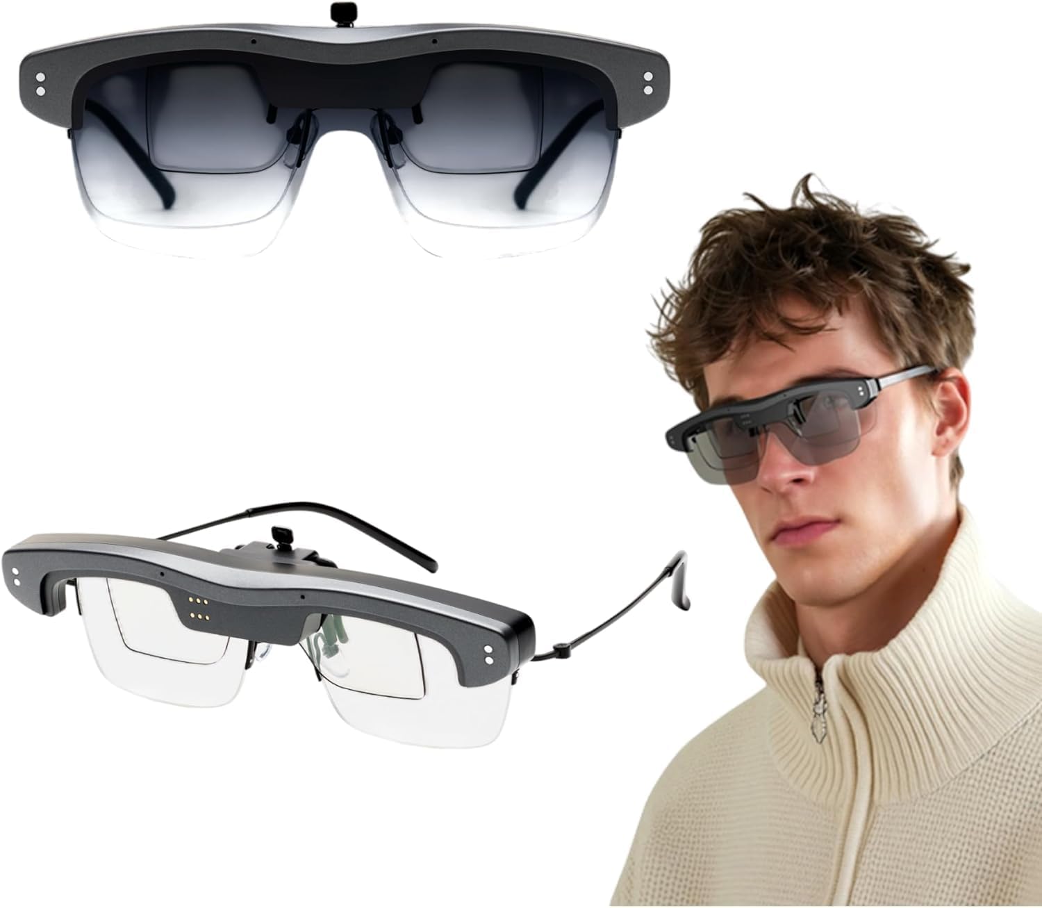 MLVISION Occhiali AR intelligenti ultra leggeri Il primo display AR a clip Micro-LED al mondo, schermo privato coinvolgente, produttività AI, traduzione e navigazione in tempo reale