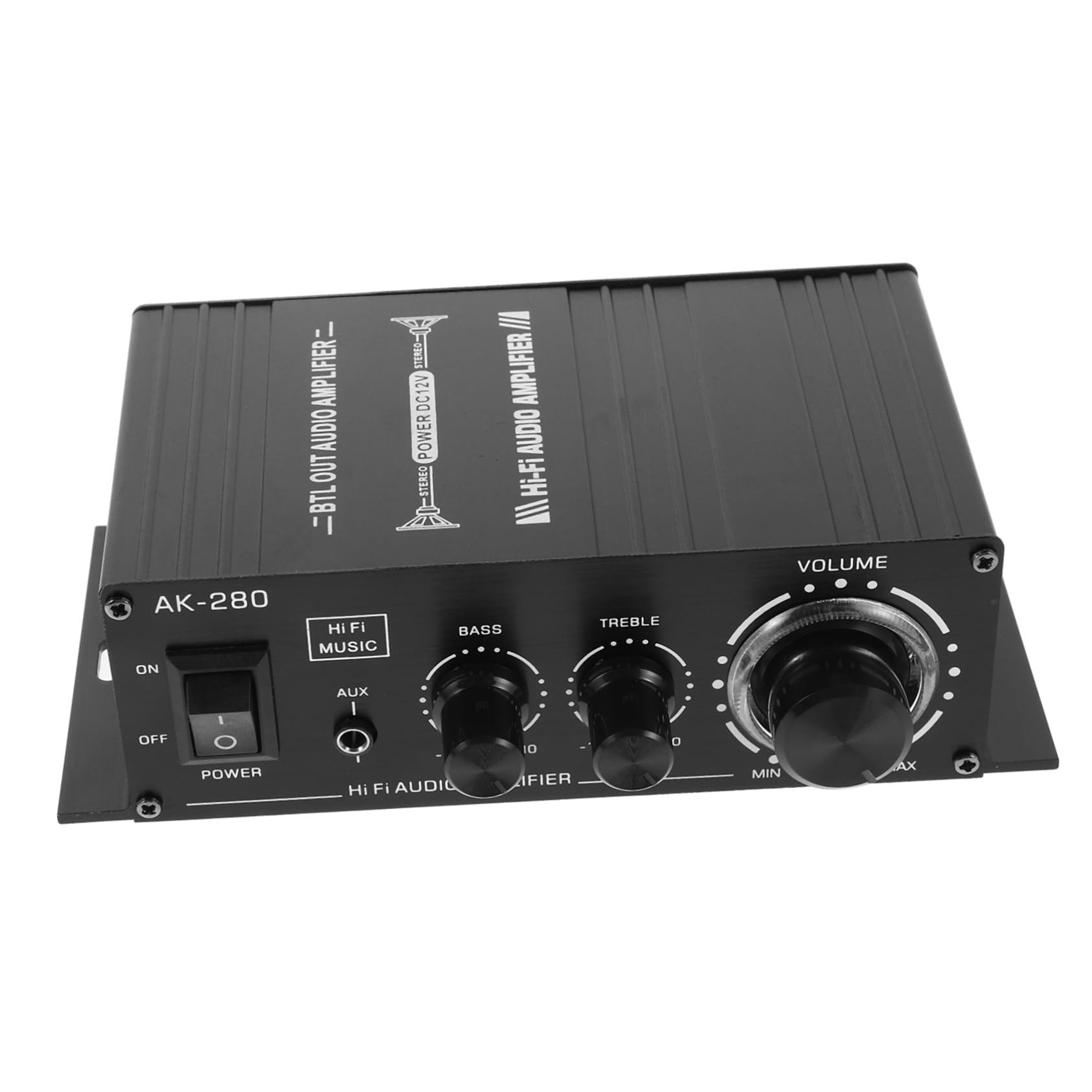 ULTECHNOVO Portable Car Amplifier Stereo Amplifier for Home Motorcycle and Computer Mini Power Amp 12v