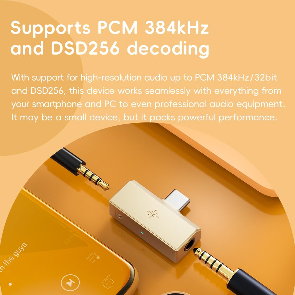FiiO /Snowsky Tiny DAC portable et amplificateur de casque, DAC USB haute résolution, réglage de précision PEQ, décodage PCM 384 kHz/DSD256, contrôle d'application/Web, boîtier en métal durable