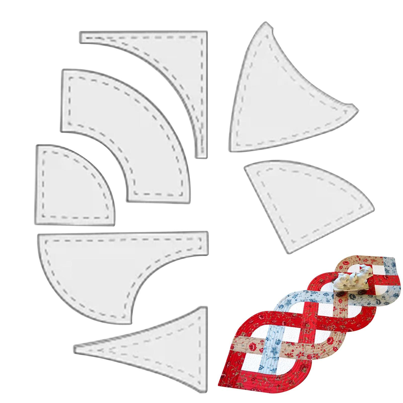 5 Pcs Tischflagge Quiltlinial | Acryl Quilt Lineal Set,Acryl Quiltsschablone Nähmaschine Herrscher DIY Patchwork Werkzeug Abbto