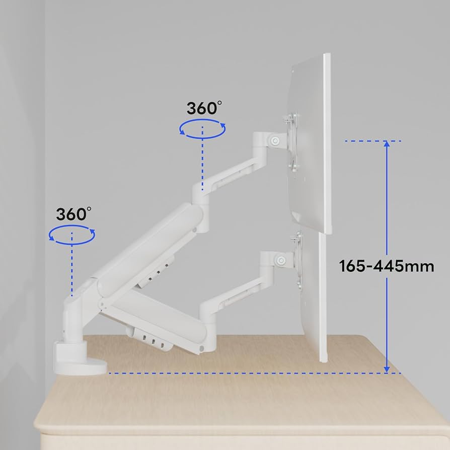 Amazon.co.jp: METIYA 省スペースモニターアーム 2画面 ホワイト