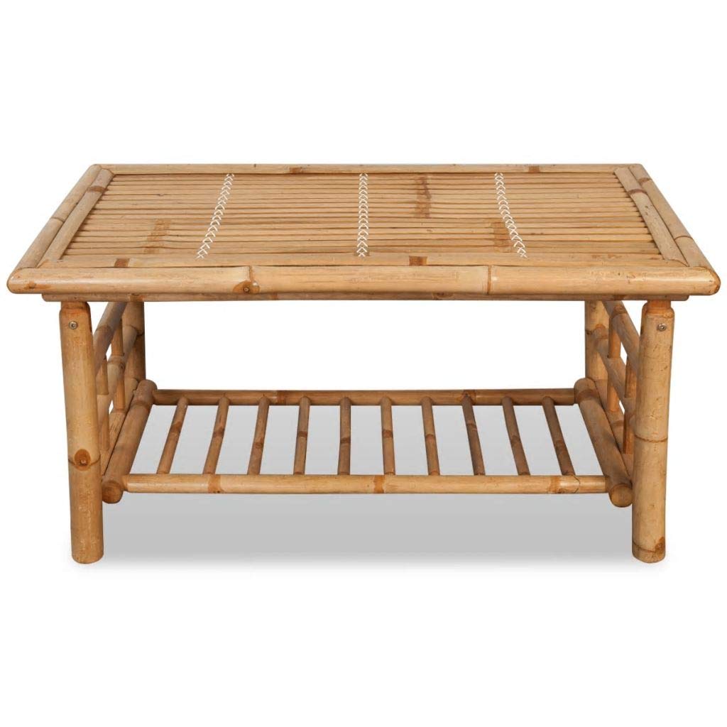 Homgoday Table basse en bambou 90 x 50 x 45 cm, table d'appoint, table d'appoint pour salon, salle de réception d'invités, chambre à coucher et mobilier de bureau
