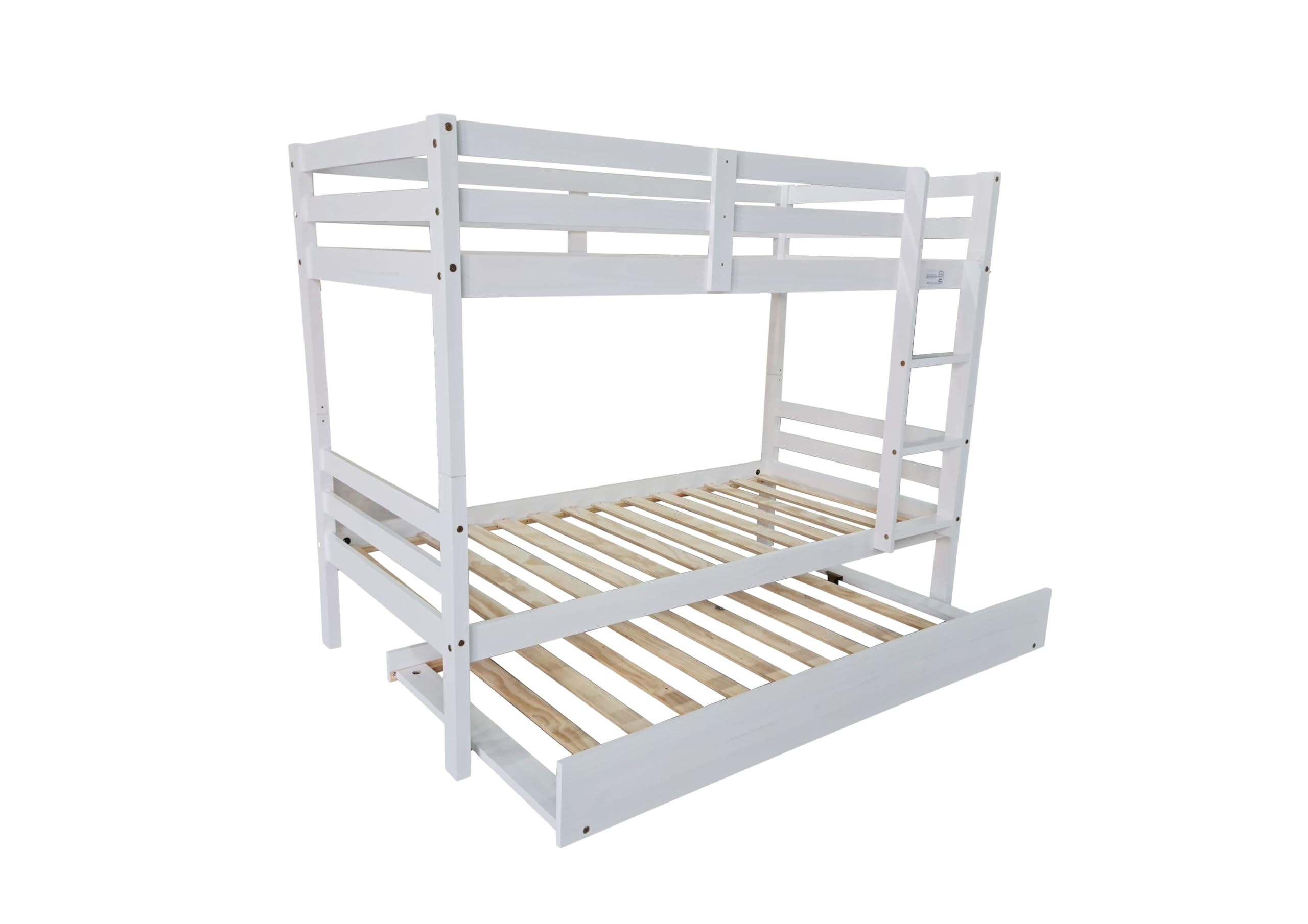Litera Infantiles Madera Maciza Tres Camas Escalera 90x190 cm