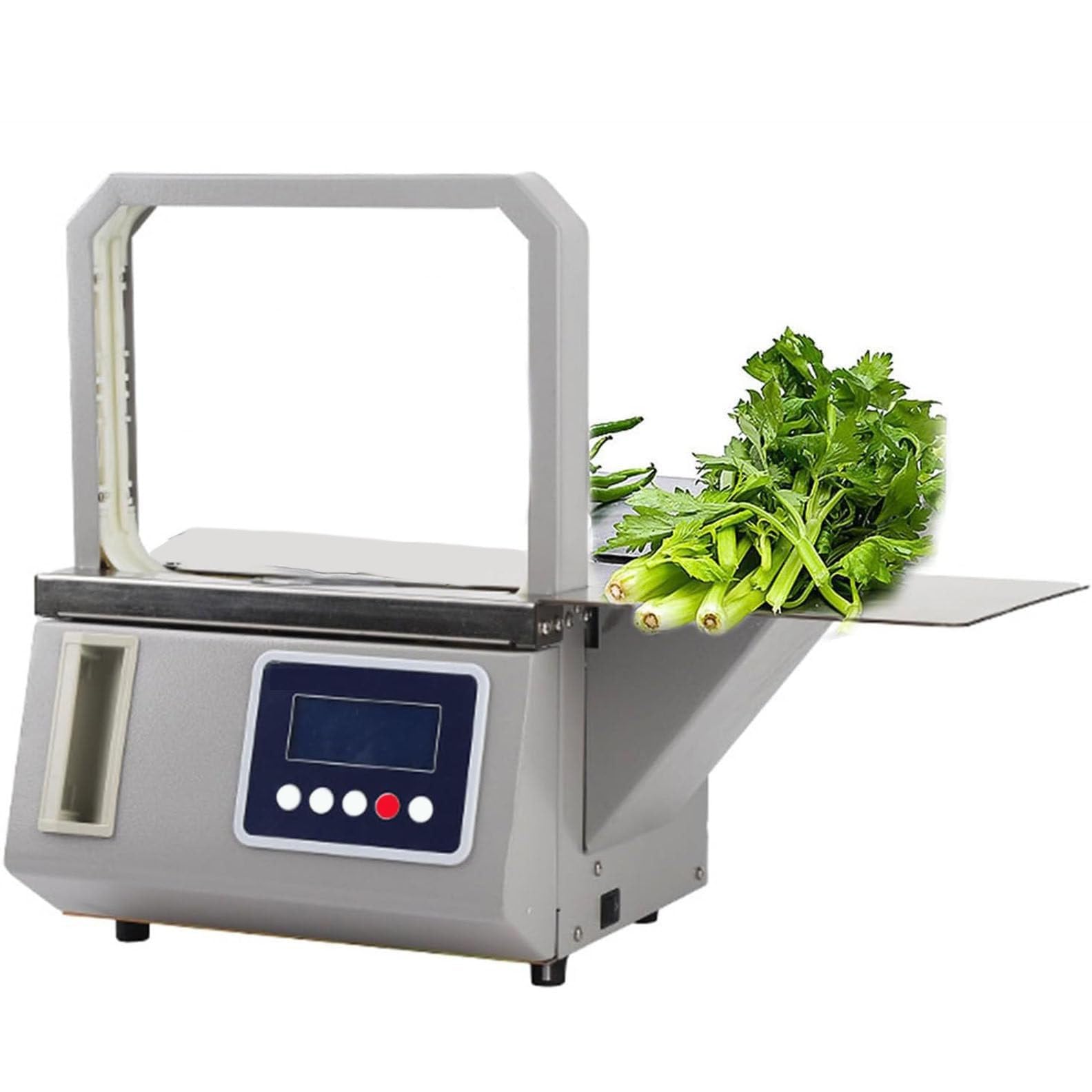 Vunhex One Color Vegetables Strapping Machine Automatic Tapes, Small Automatic Strapping Tool For 12Mm Opp/Paper Tape, 1.5S Rapid Binding, Intelligent Sensing For Fresh Produce, Retail And Office Use