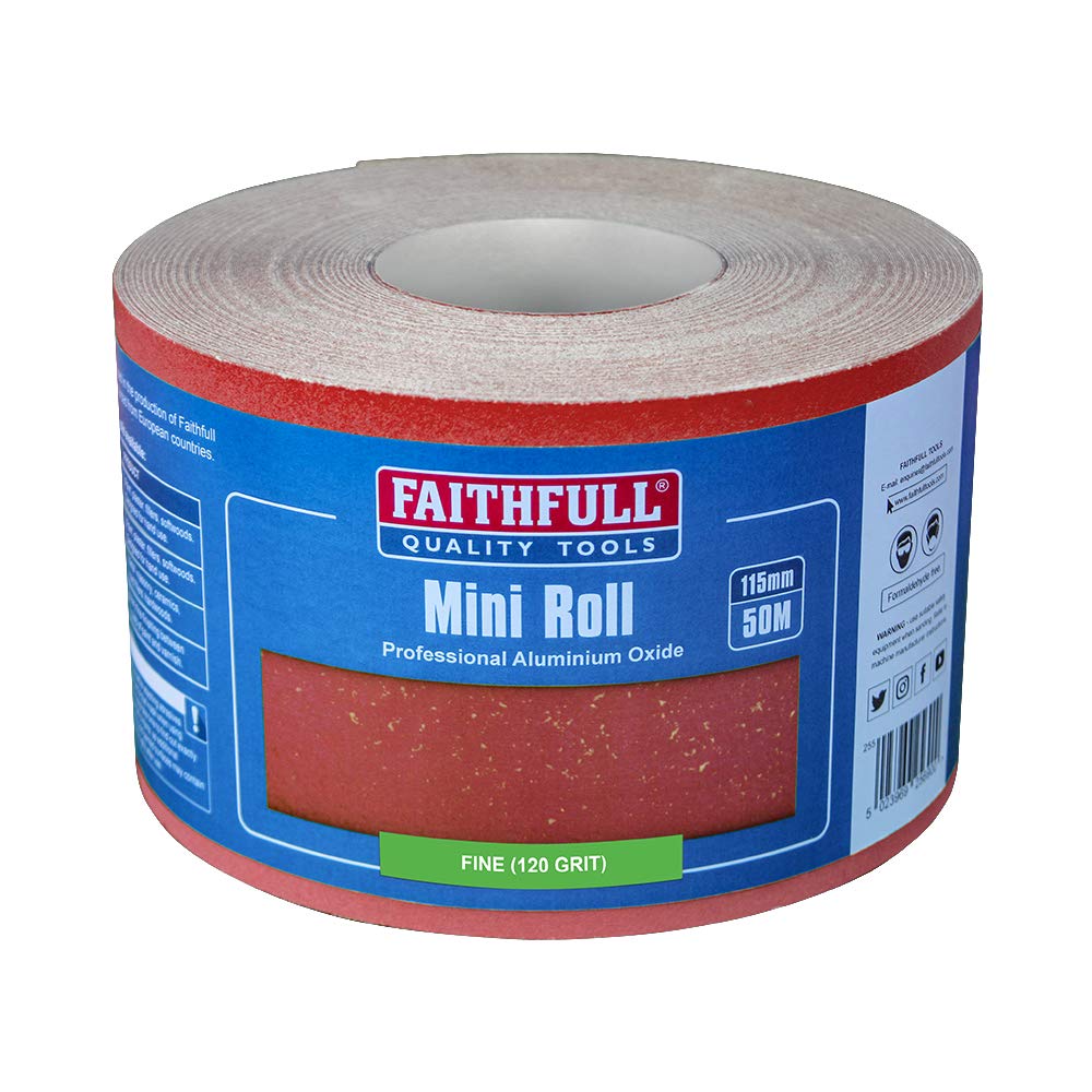 Faithfull FAIAR115120R Aluminium Oxide Sanding Paper Roll Red H/D ...