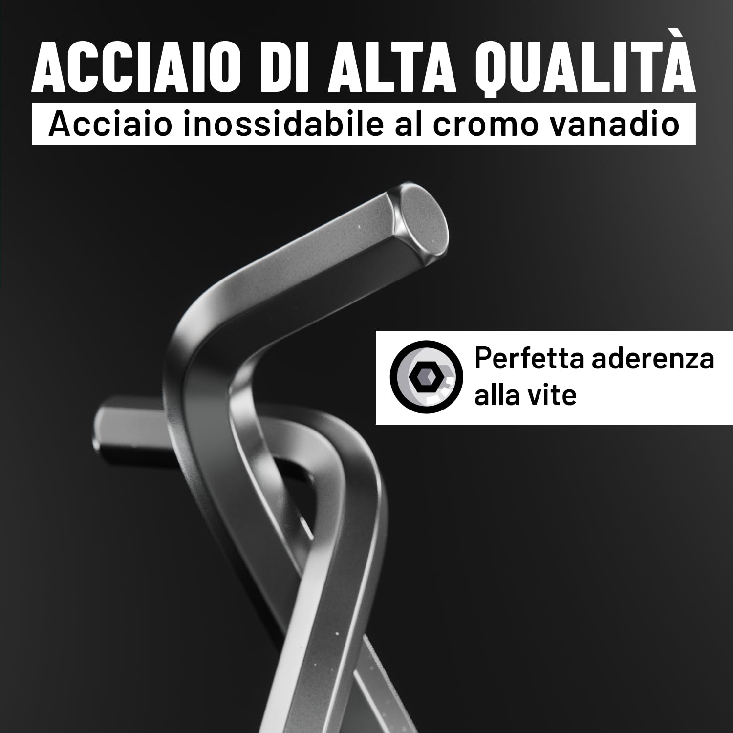 greate Set di chiavi a brugola con testa sferica 13 pezzi - Set brugole da 1,27 a 10 mm in acciaio CRV con supporto pieghevole robusto - chiavi esagonali
