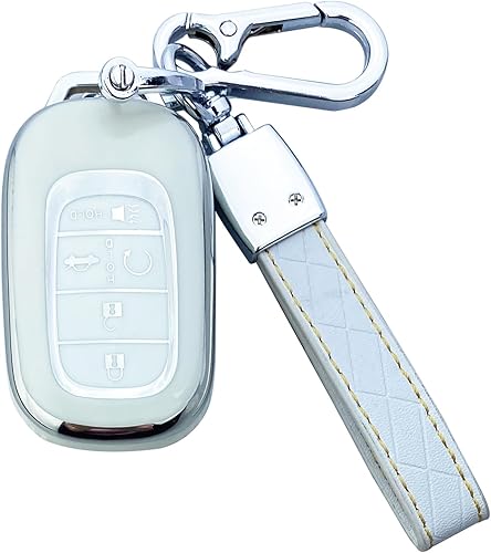 Funda para llavero compatible con Honda Civic Accord CR-V HR-V Pilot 2022 2023, accesorios para llaves, Blanco