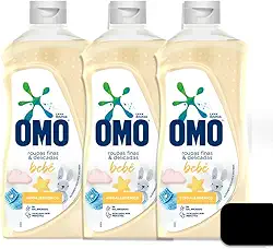 OMO Sabão Líquido para Roupas Finas e Delicadas, Bebê, Hipoalergênico, pH Balanceado, 3 Unidades 450ml