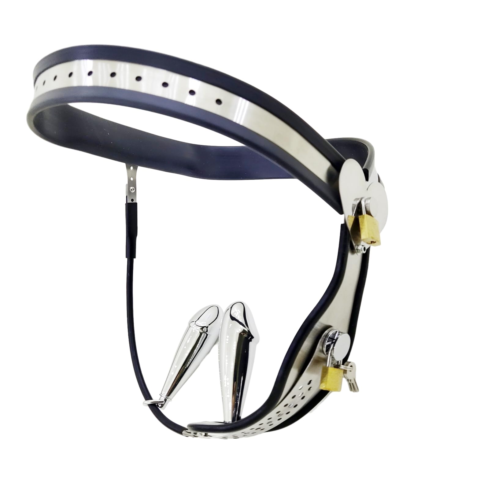 Keuschheitsgürtel Für Damen Mit Schloss SM Chastity Belt Mit Anal Und Vaginalplugs Keuschheitsgürtel/käfig Für Damen Fetisch Keuschheitshöschen SM Bondage Spielzeug,80/90CM