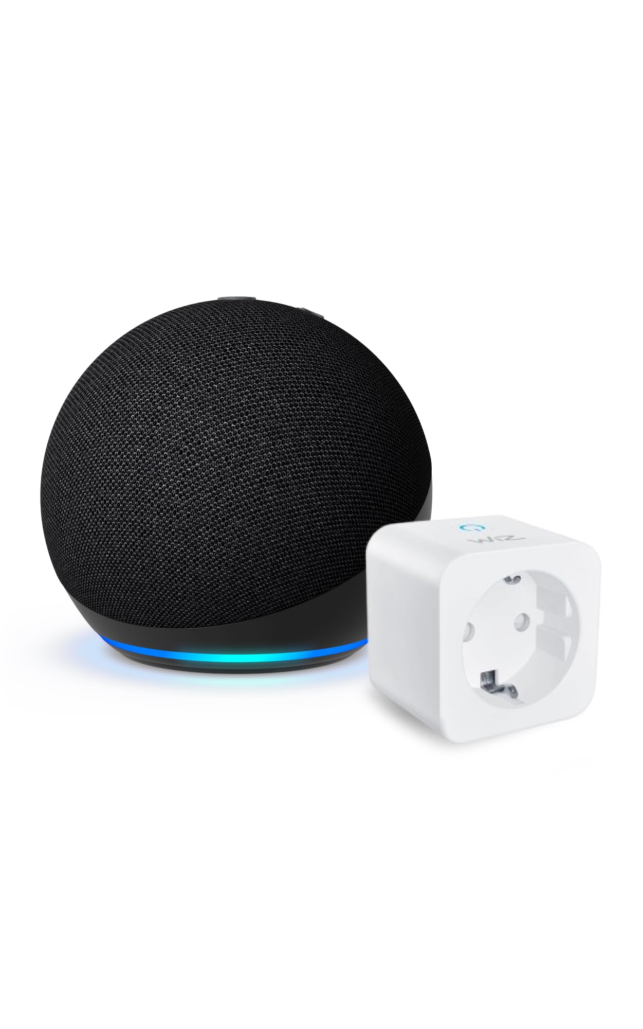 Echo Dot (5.ยช generaciรณn) | Antracita + WiZ Enchufe Inteligente, compatible con Alexa - Kit de inicio de Hogar digital