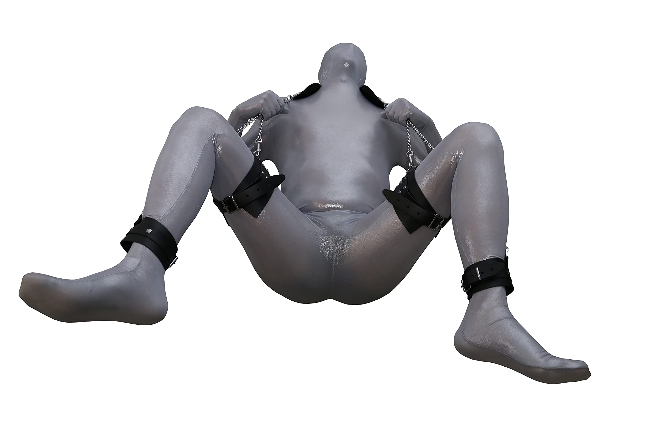 BDSM Fessel Bondage Travel Sex Sling Liebesschaukel Leder schwarz mit Ketten/Reise-Sex-Sling