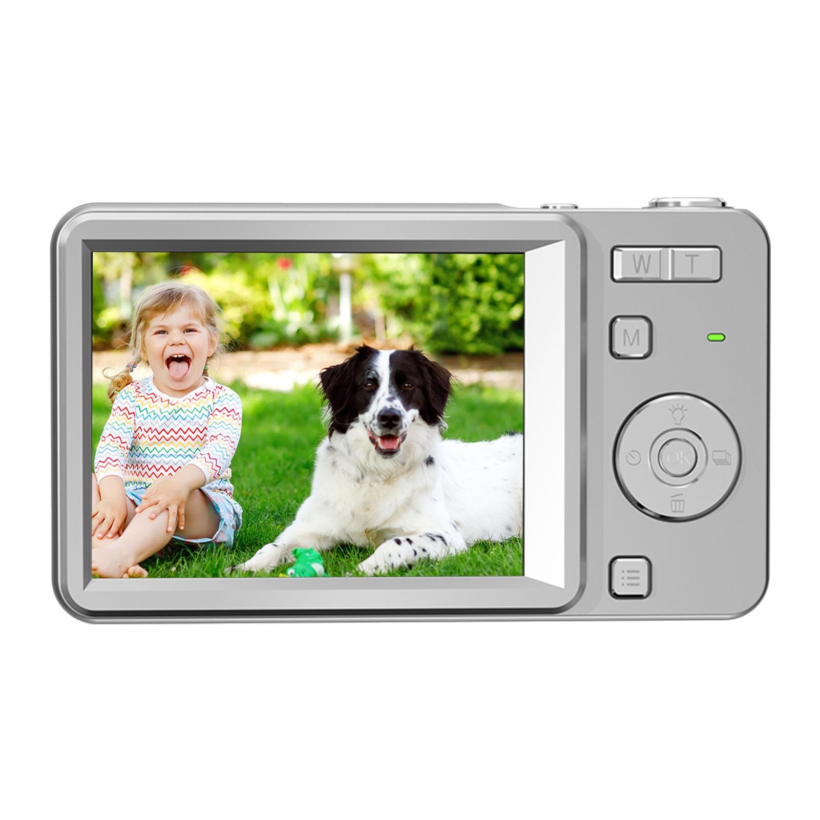 Videocamera Digitale 64MP, Autofocus, Registrazione 4K, per Riprese Sportive e Vlogging (Silver) | Videocamera Digitale HD con Zoom Digitale 16X e Sensore CCD, Schermo da 2,8 Pollici, Ideale per Adolescenti e Adulti