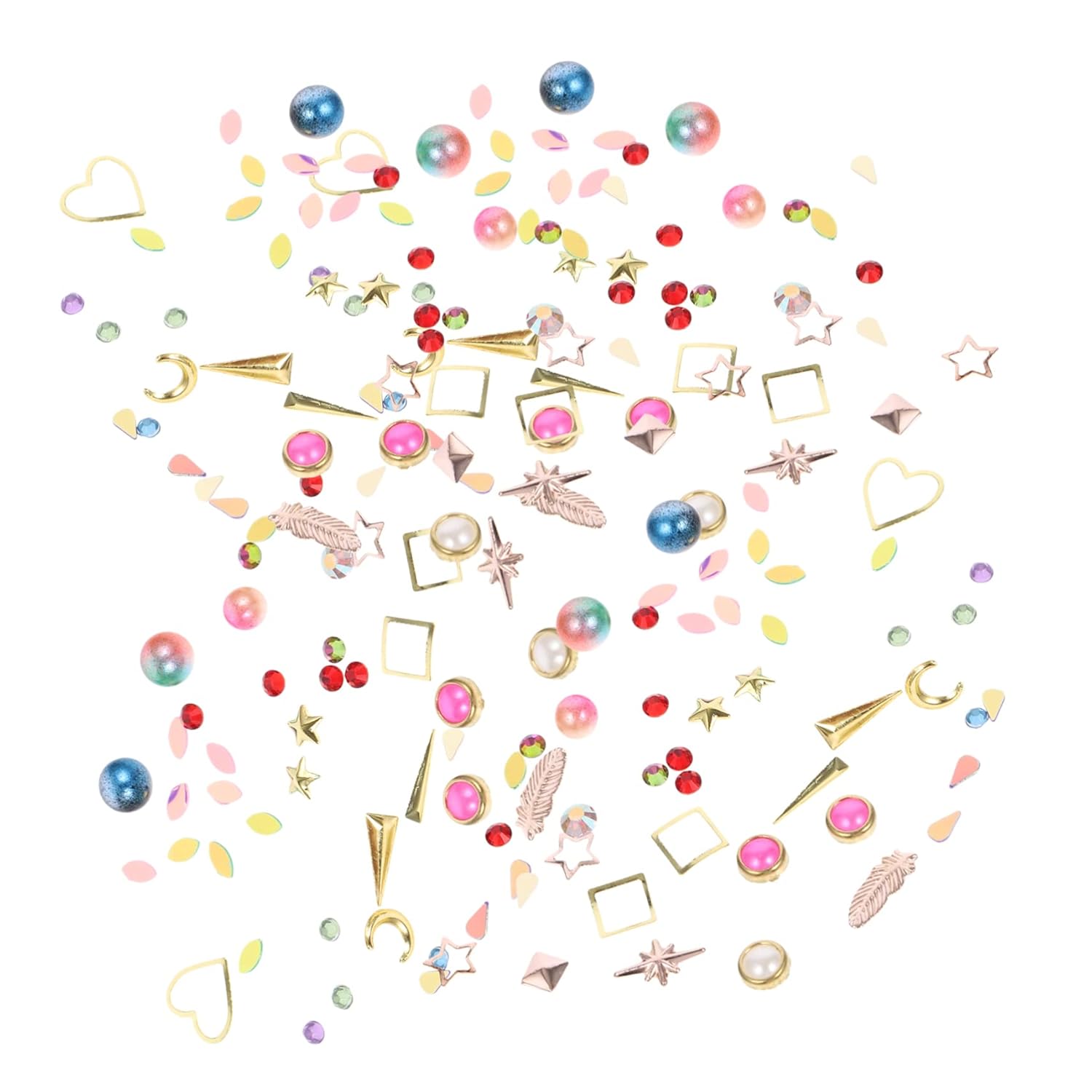 9pcs Nail Art Accessories Set Rhinestones and Sequins for Nail Design and Decorations for Fingernails Toenails and Craft Projects