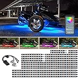 LEDGlow 38pc Bluetooth Advanced Million Color LED Accent Underlow Lighting Kit Compatible with Can-Am Spyder - Smartphone App - Brake Lights Feature - Waterproof Control Box - Flexible Strips