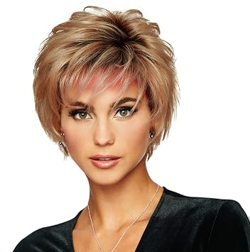 Raquel Welch Voltage Short Layered Synthetic Wig by Hairuwear, Petite Cap, R14/88H Golden Wheat