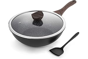 12-Inch Nonstick Wok Pan - Granite Stone Coating for Stir-Frying