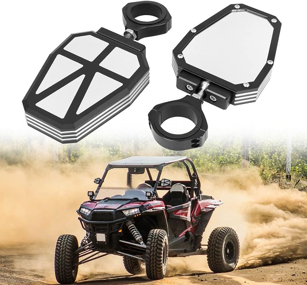 Motobiker UTV Side Mirrors for 1.75" Roll Bar, RZR Side Rear View Mirrors Compatible with Polaris RZR Ranger, Yamaha Rhino, Pioneer 1000, Can-Am Commander 1000,Articat Wildcat