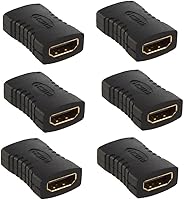 exgoofit 6-Pack HDMI Female to Female Coupler Adapters - 4K 3D High-Speed Extender Connectors, Gold-Plated F/F