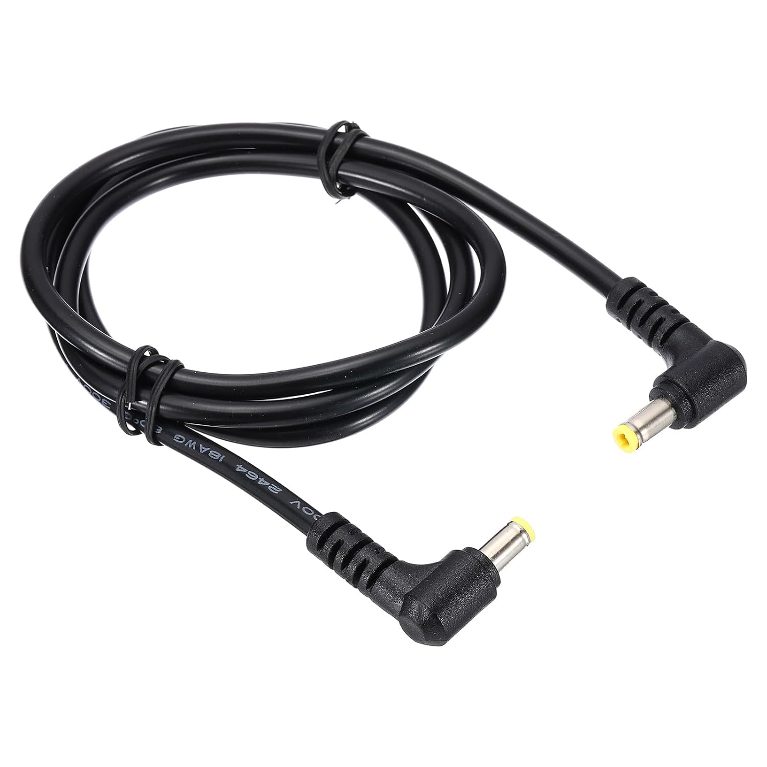 PATIKIL 3Ft 5.5mm x 2.5mm Male to Male DC Power Cable, 18AWG Wire Adapter 90 Degree Right Angle Extension Cord for LED Strip DVR Router Surveillance Camera