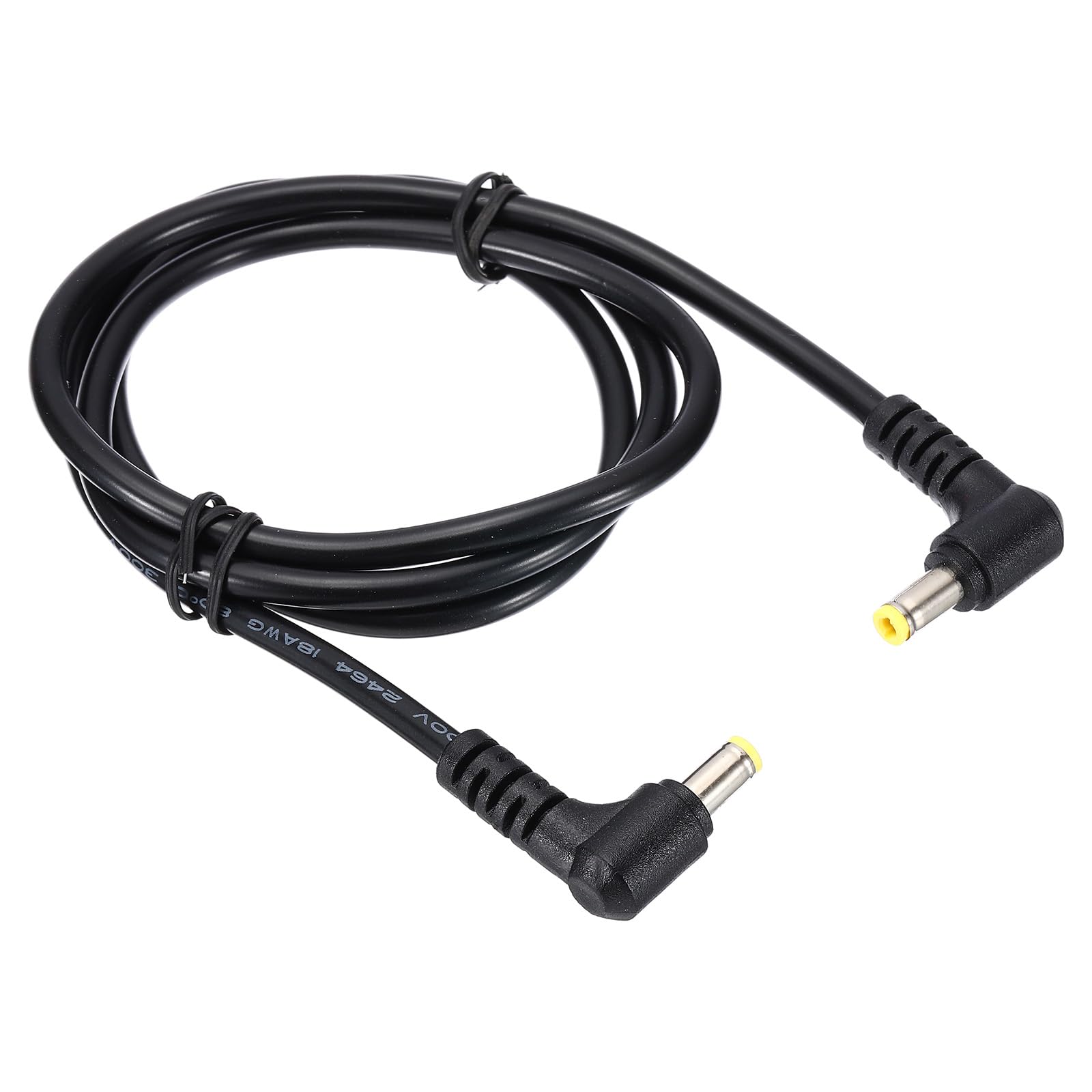 PATIKIL 3Ft 5.5mm x 2.5mm Male to Male DC Power Cable, 18AWG Wire Adapter 90 Degree Right Angle Extension Cord for LED Strip DVR Router Surveillance Camera