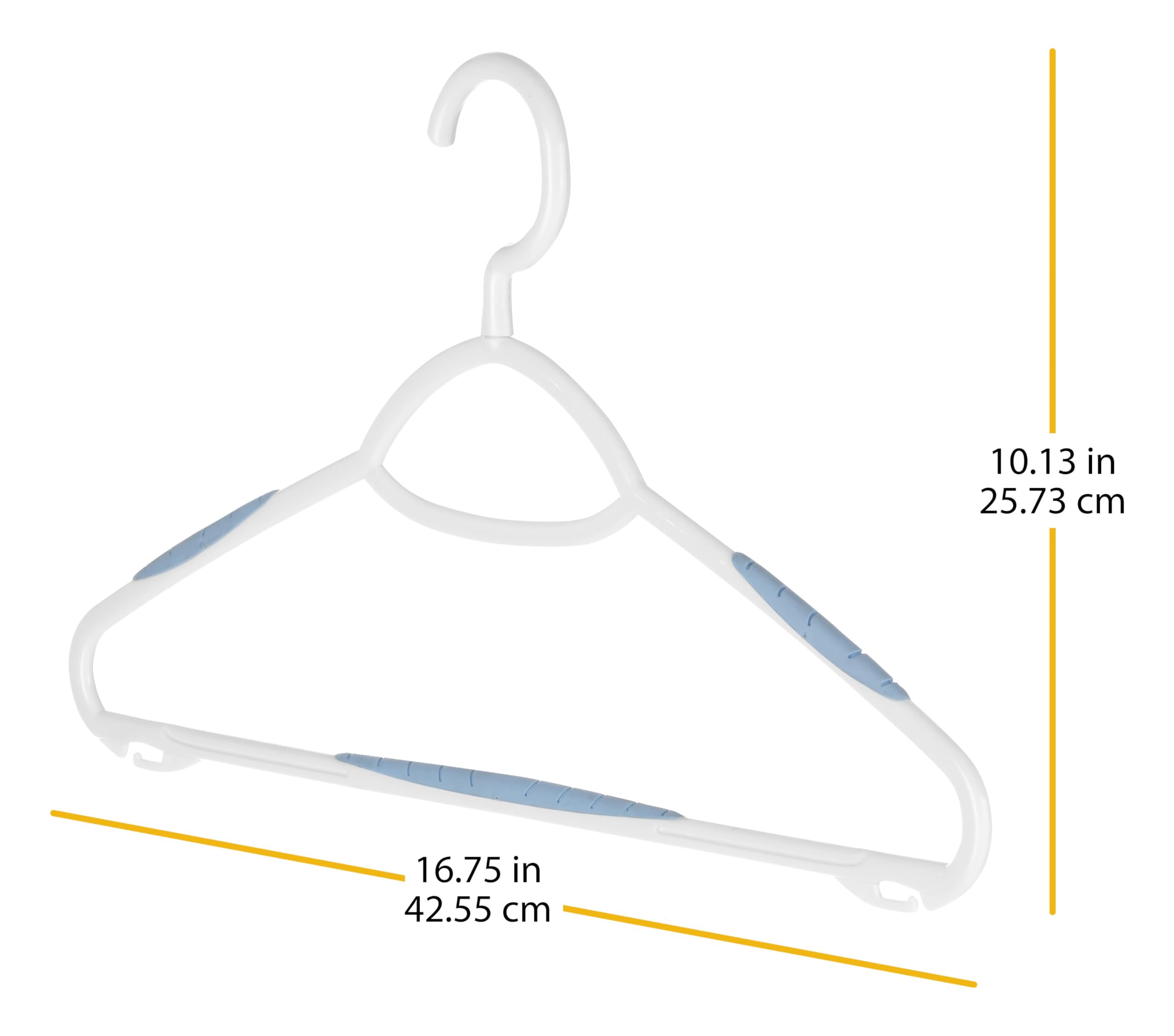 Whitmor Lot de 20 cintres fins avec crochet pivotant Blanc et bleu