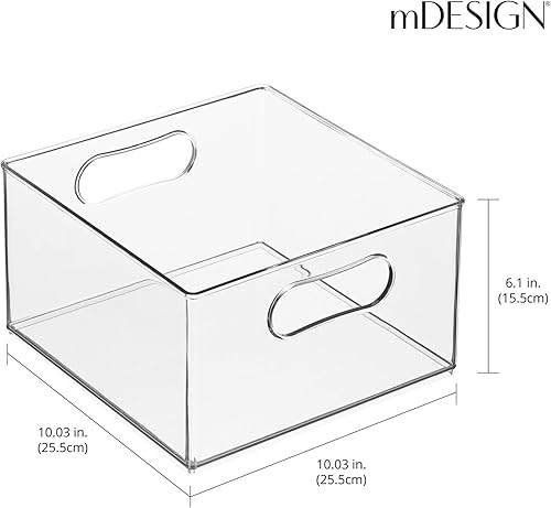 Miniatura 2 de mDesign Contenedor organizador apilable de plástico profundo, organización de baño y ducha para gabinetes, estantes, mostrador o armario, capacidad