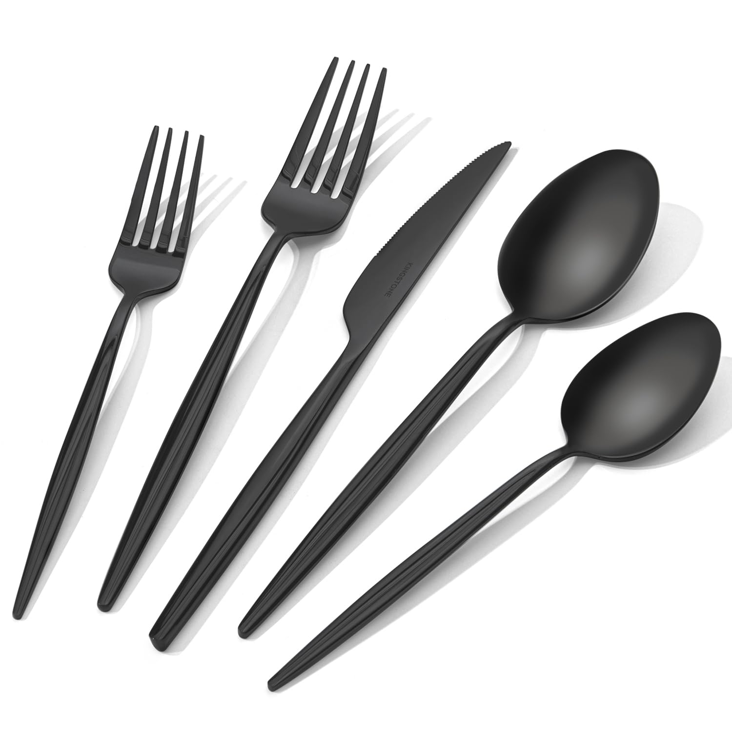 18/10 Silverware Set for 8, 40 Piece Black Stainless Steel Flatware Cutlery