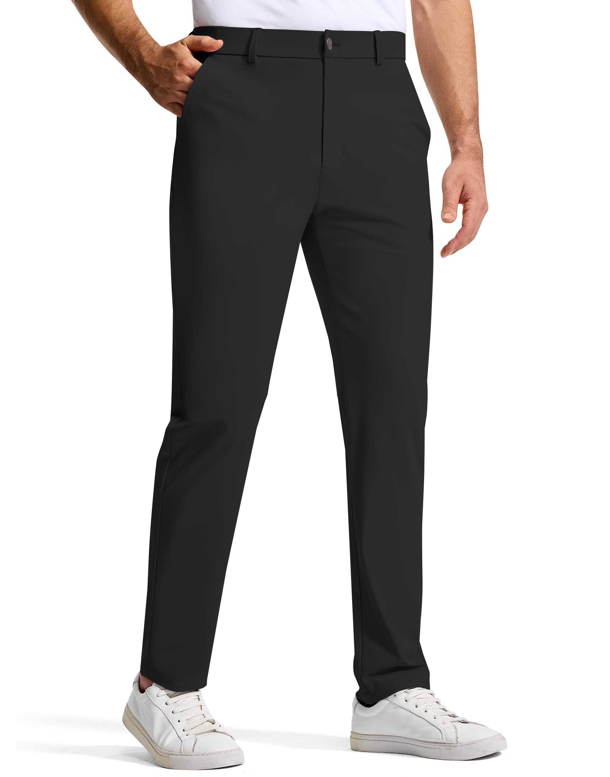 SERAMY Mens Golf Dress Pants 31 with 5 Pockets Stretch Slim Fit Lightweight Quick Dry Chino Trousers for