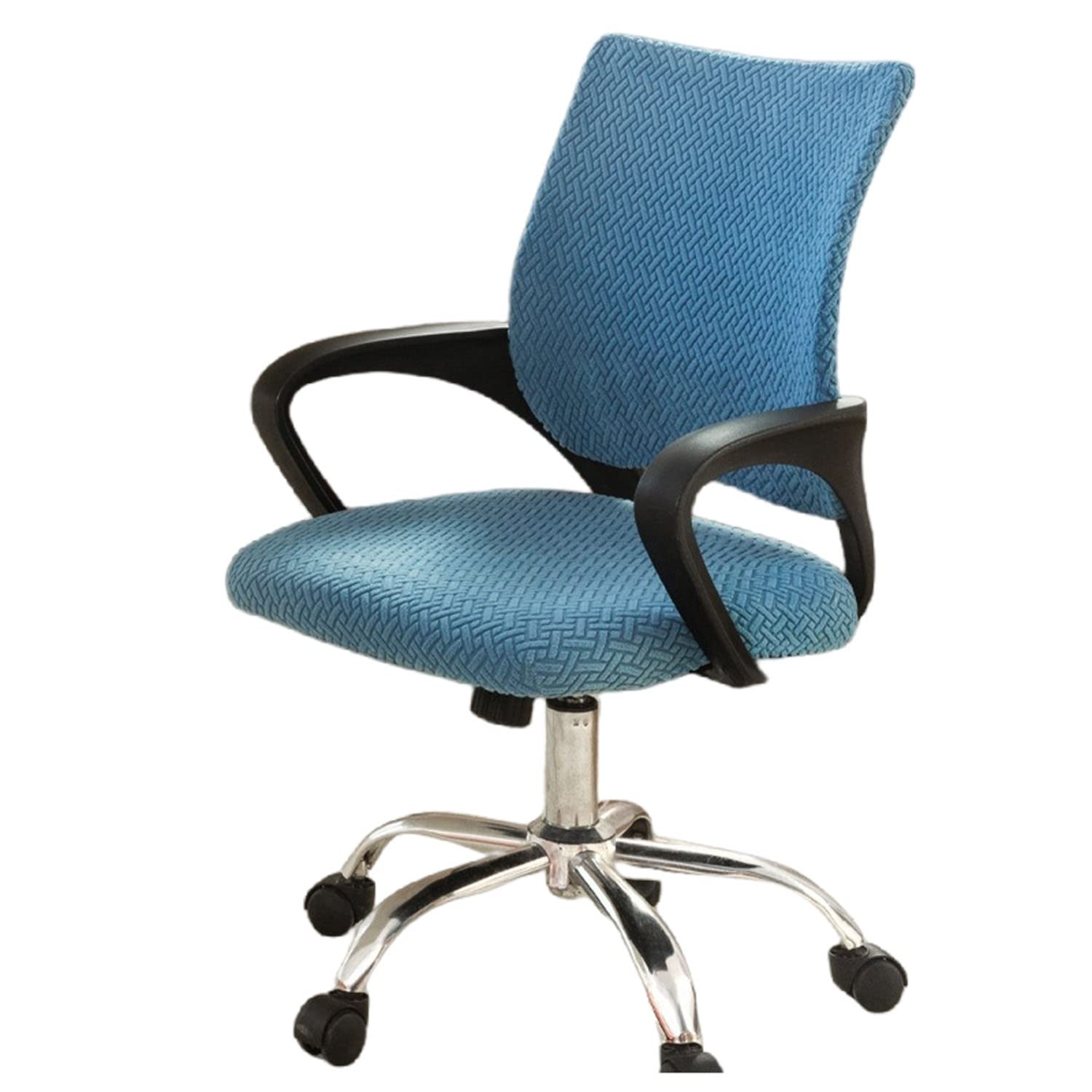 GUYIRT Fundas para Sillas de Oficina, Funda Silla Escritorio Removible Lavable, Jacquqard, Cubierta de La Silla Oficina, Fundas Universales Antideslizantes-Azul