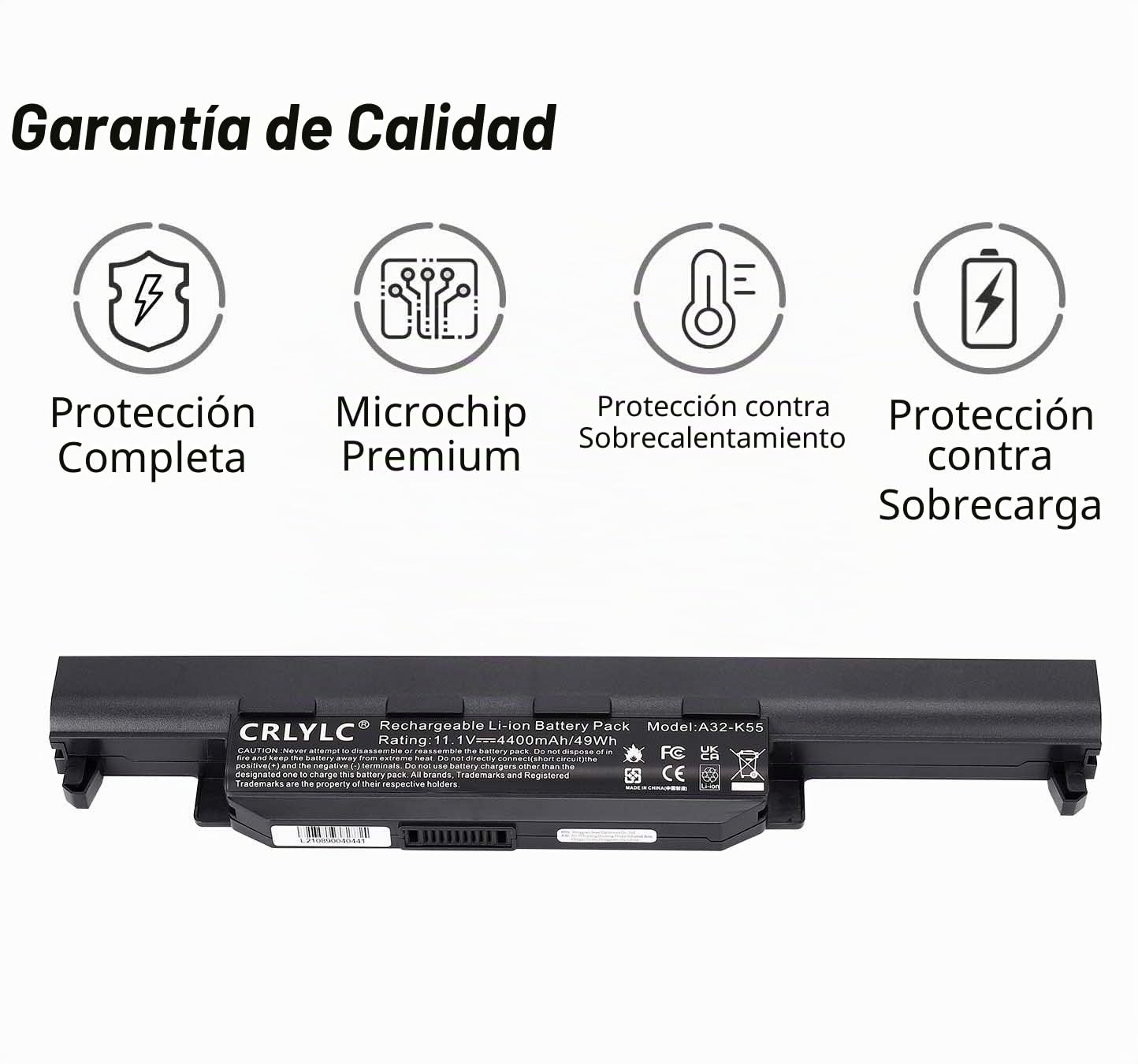 A32-K55 A33-K55 A41-K55 Batería de para Portátil ASUS A45 A55 K45 K55 K55A K55V K55N K55VD X75A X75V X75VD X55 X55C X55A F75V F75VB F75VC R400 R500 R500A R500D R500V R503U R503A R700 R700V