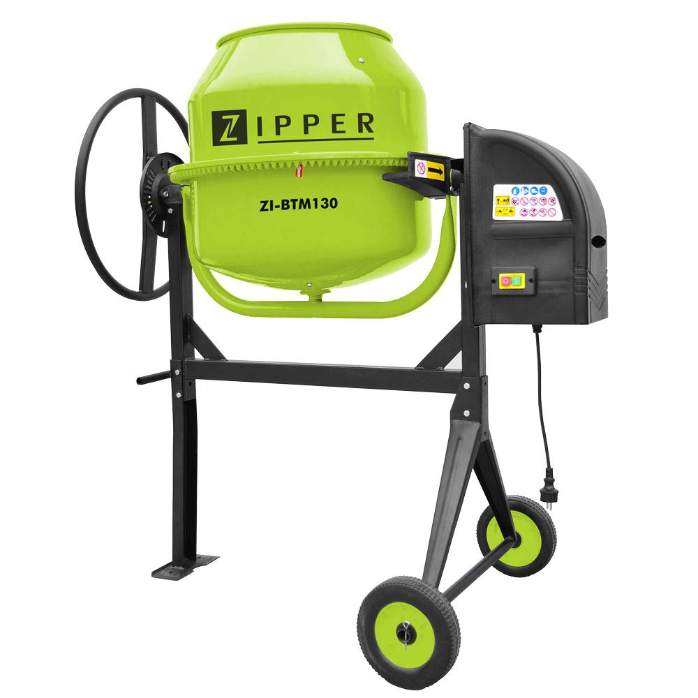 Zipper Btm130 130Ktr Concrete Cement Mixer - Cast Iron 550W 240V