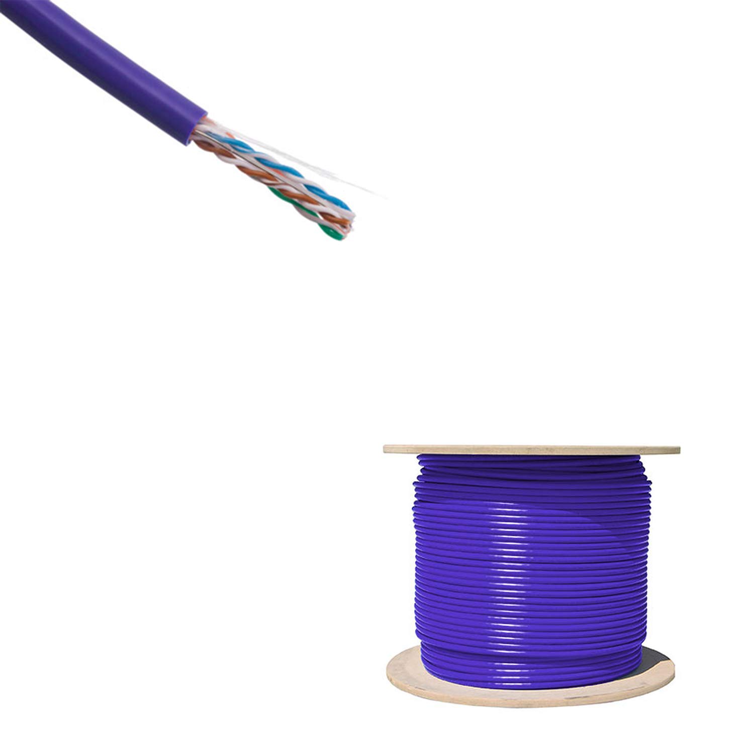 Buy Cables Direct Online Purple Cat6 1000 feet cm Bulk Cable