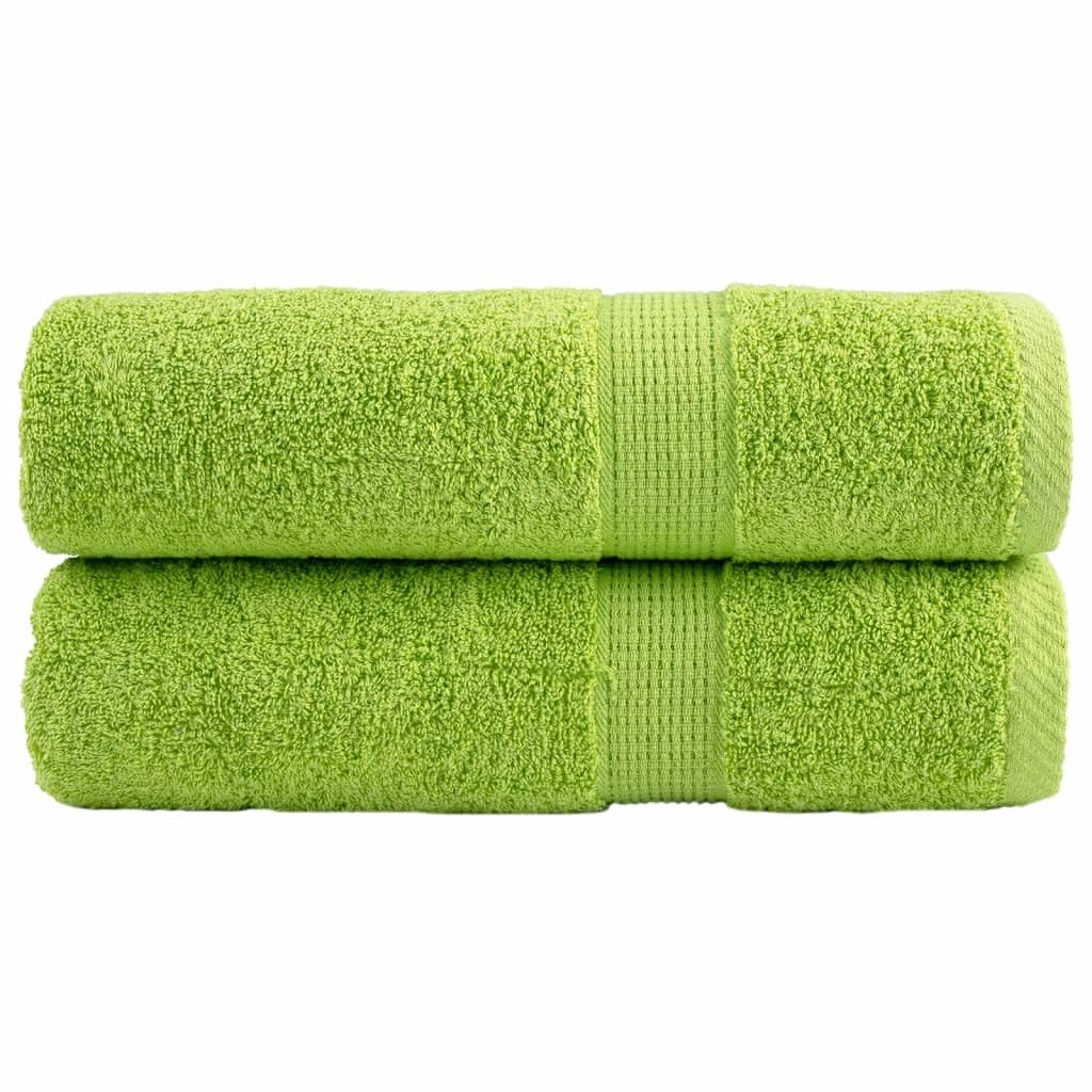 SOLUND - Juego de 2 toallas de ducha (70 x 140 cm, 600 g/m², 100% algodón hilado en anillo, absorbentes, secado rápido, para baño, sauna, playa, spa y viaje)