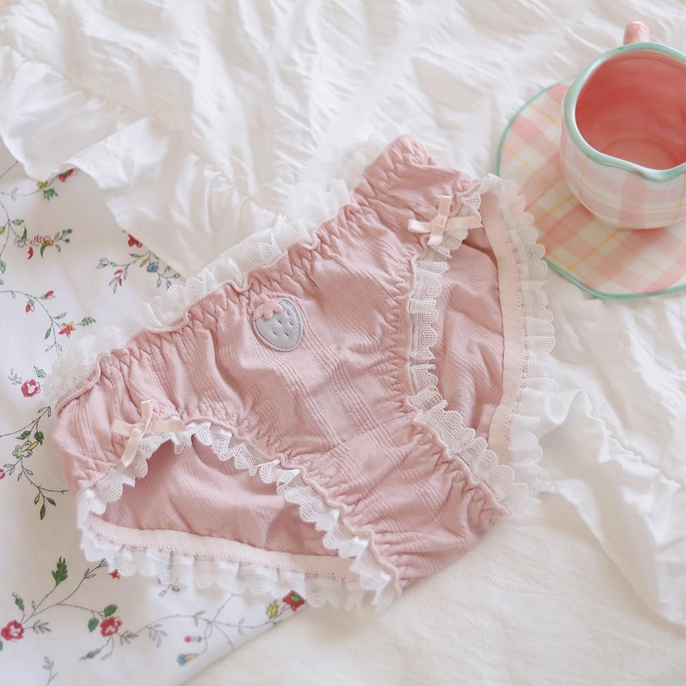 Japanese Stawberry Print Bikini Panties 2 Pack Briefs Cosplay Anime Underwear - Image 4