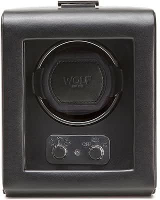 Wolf Heritage Single Winder with Glass Cover, Black - Secure