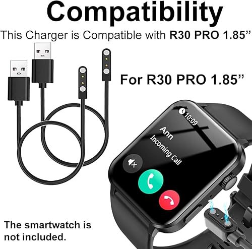 Miniatura 3 de smaate Cargadores compatibles con Blackview R50PRO e IOWODO R30 Pro 1.85" Sport Watch, paquete de 2