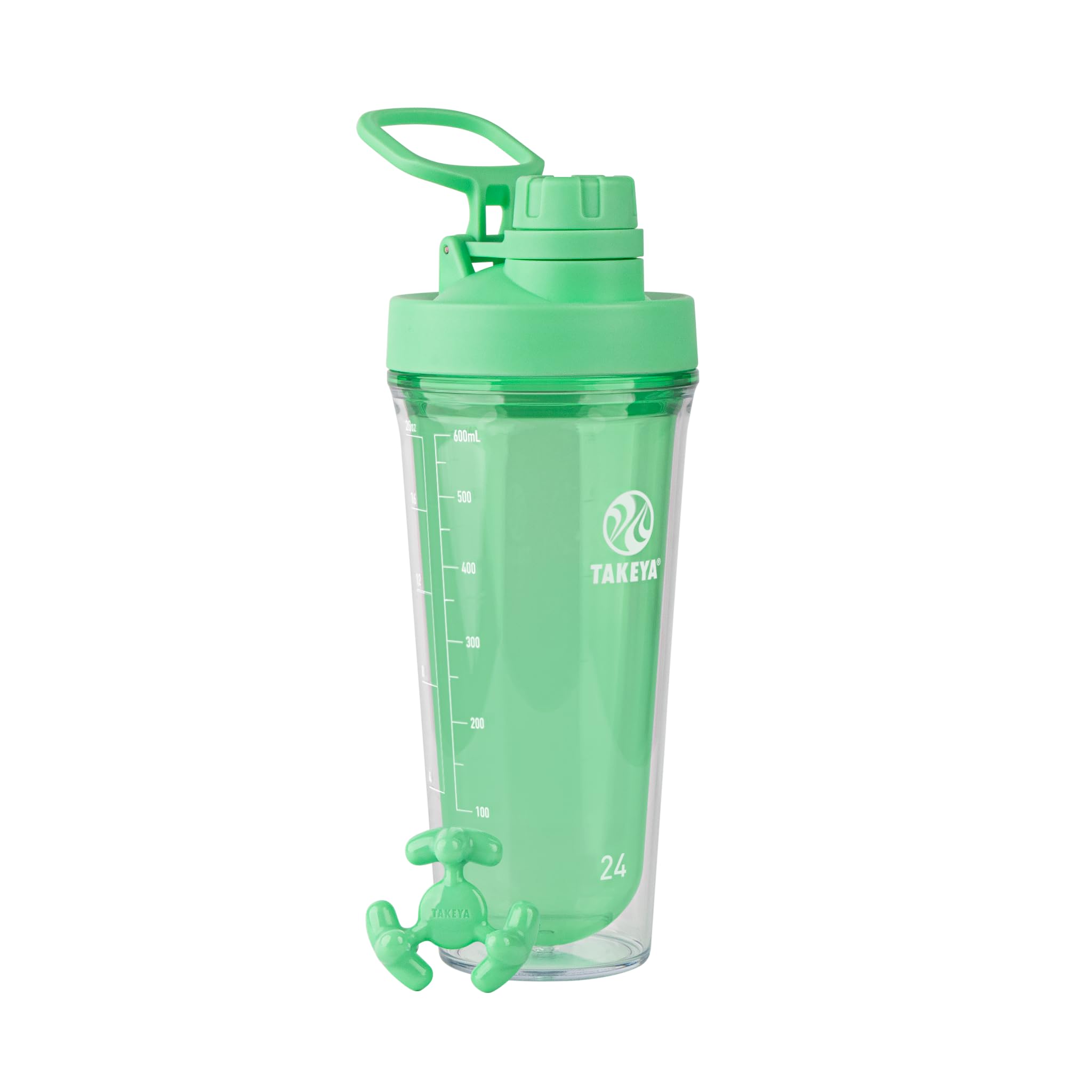Takeya Protein-Shaker aus hochwertigem Tritan-Kunststoff, BPA-frei, auslaufsicherer Auslaufdeckel, bruchsicher, 680 ml, Pistaziengrün