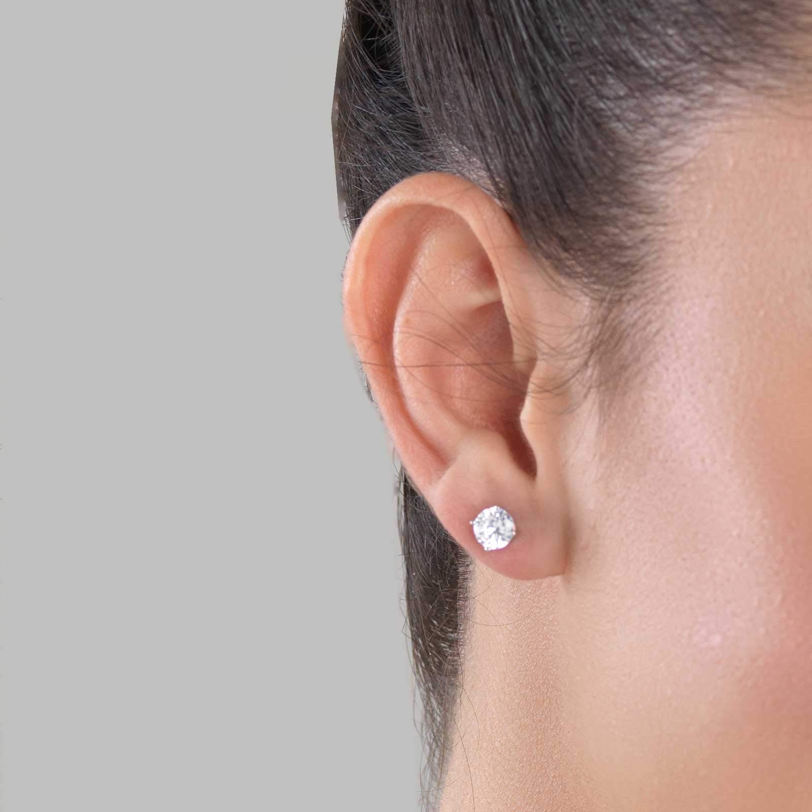 inSCINTILLE Lucciole Orecchini Punto Luce in Argento 925 Rodiato con Zirconia Cubica