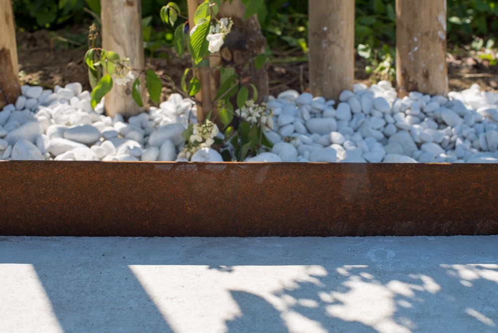 Vehipa Bordo per prato da giardino in acciaio corten 5m, bordatura per aiuole per decorazione lawn
