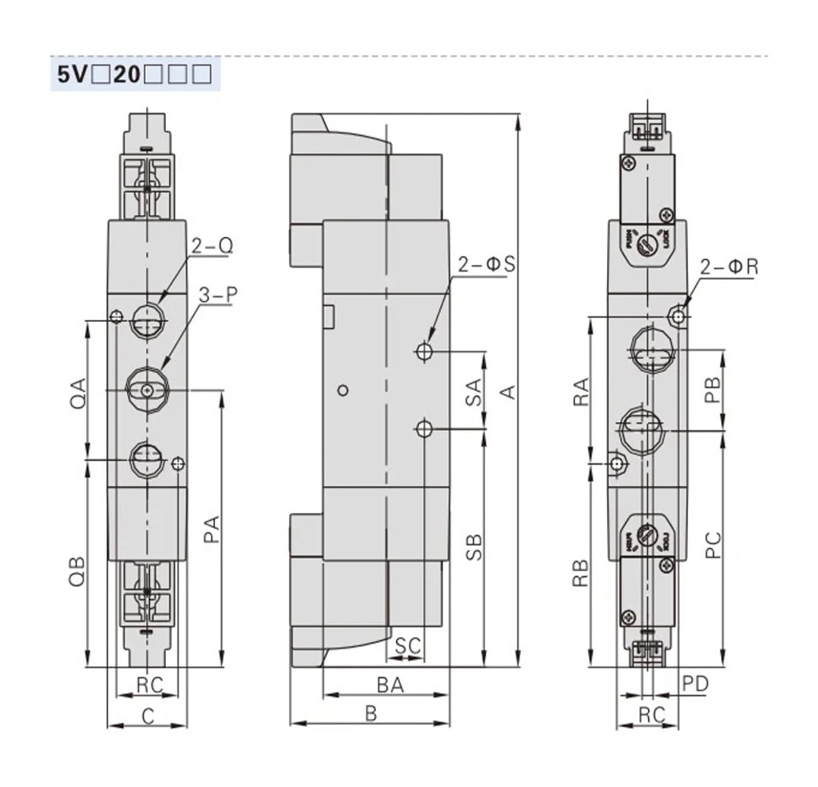 Elektromagnetisches Wegeventil 5V430c-15-A/B/F-2005V430C15b050(5V430C-15A-050 AC220)