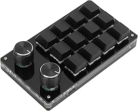 RiToEasysports Arbre Vert à Poussière Généraire Un Clavier Mécanique de Bricolage à Main 12 Key Key Gaming Keypad, adapté aux Tests de Ligne de Production de Supports (Tout Noir)
