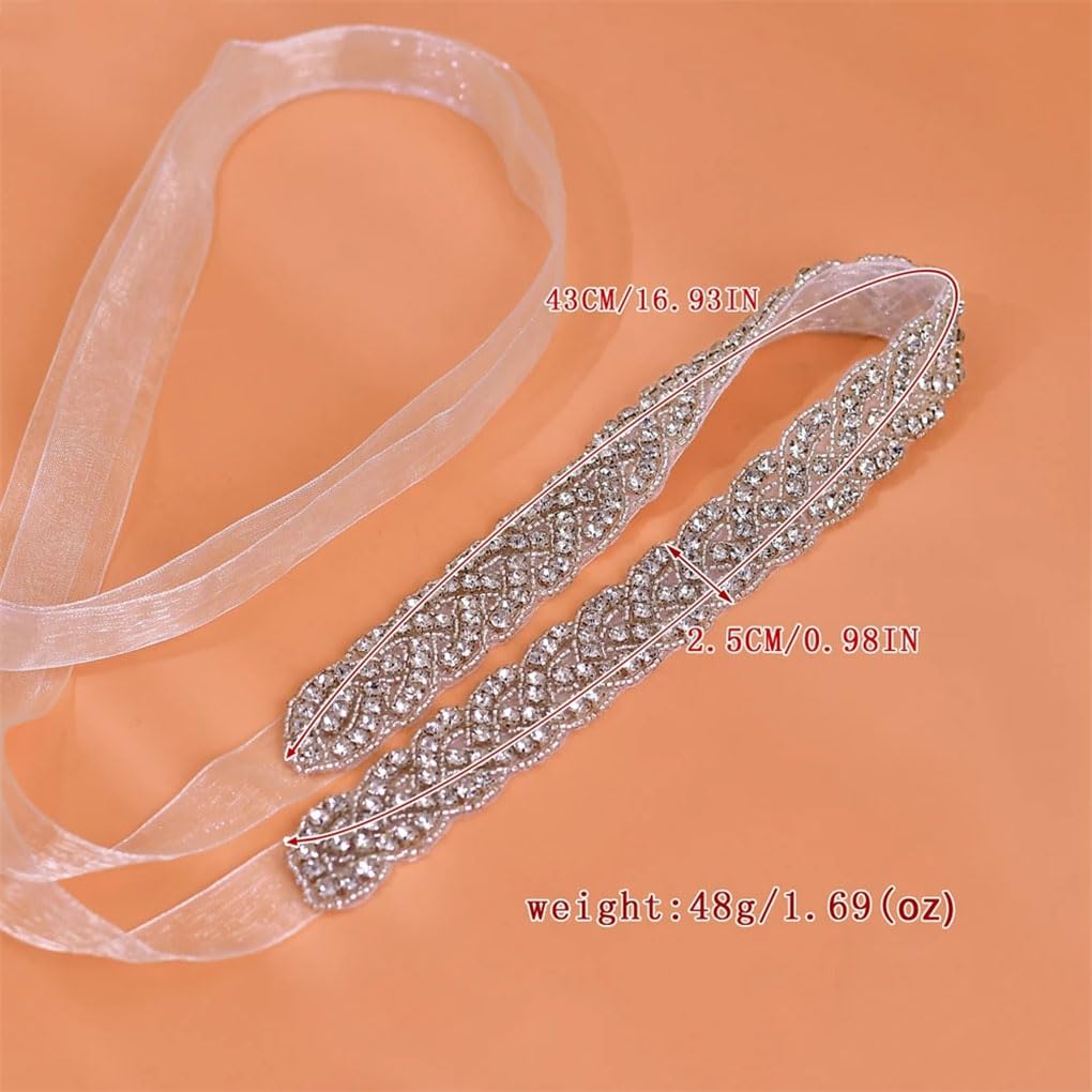 DBFBDTU Cinturón de boda para mujer, cinta de diamantes de imitación, cinturón formal para vestido