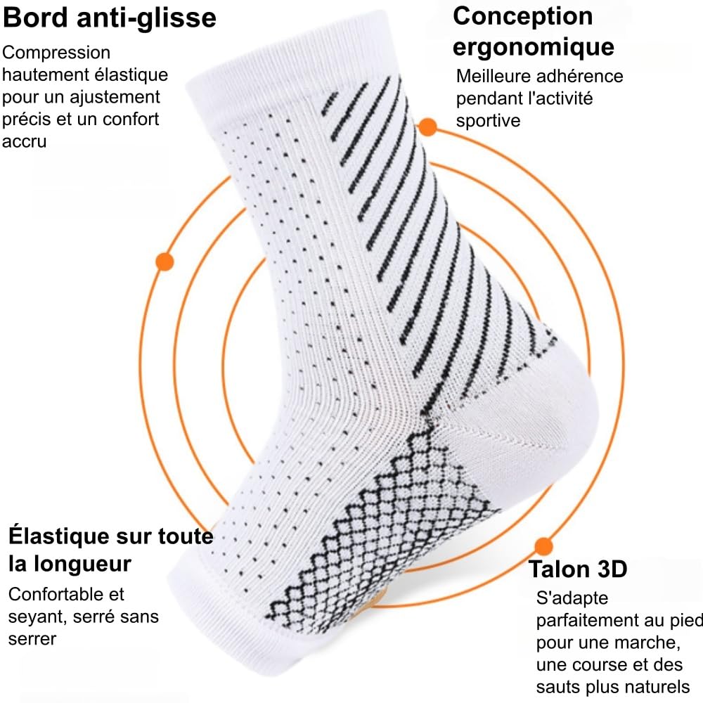 MEIION Santellia NeuroMarche+ - Chaussettes de Compression Neuro-Apaisantes.pour homme et femme, soutiennent les chevilles