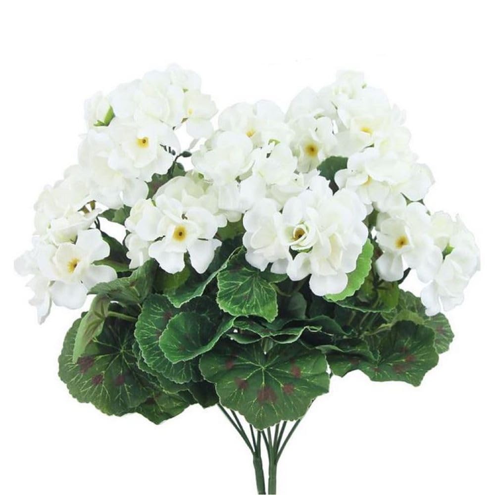 Corkwaw 2Pcs Artificial Geraniums,Silk Flower Artificial Flowers are Used