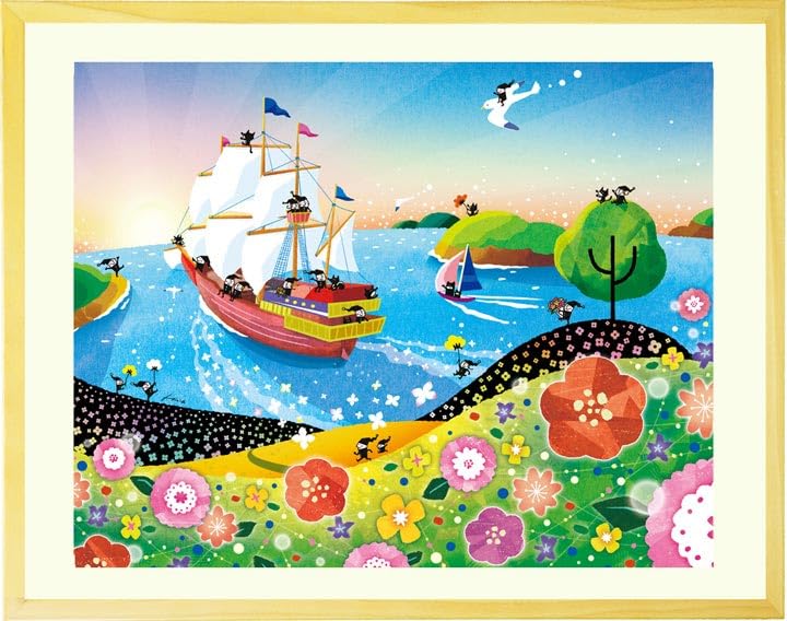 Amazon.co.jp: 絵画 海 太陽 「輝きの朝」 額入り 玄関 風水 開運 運気 