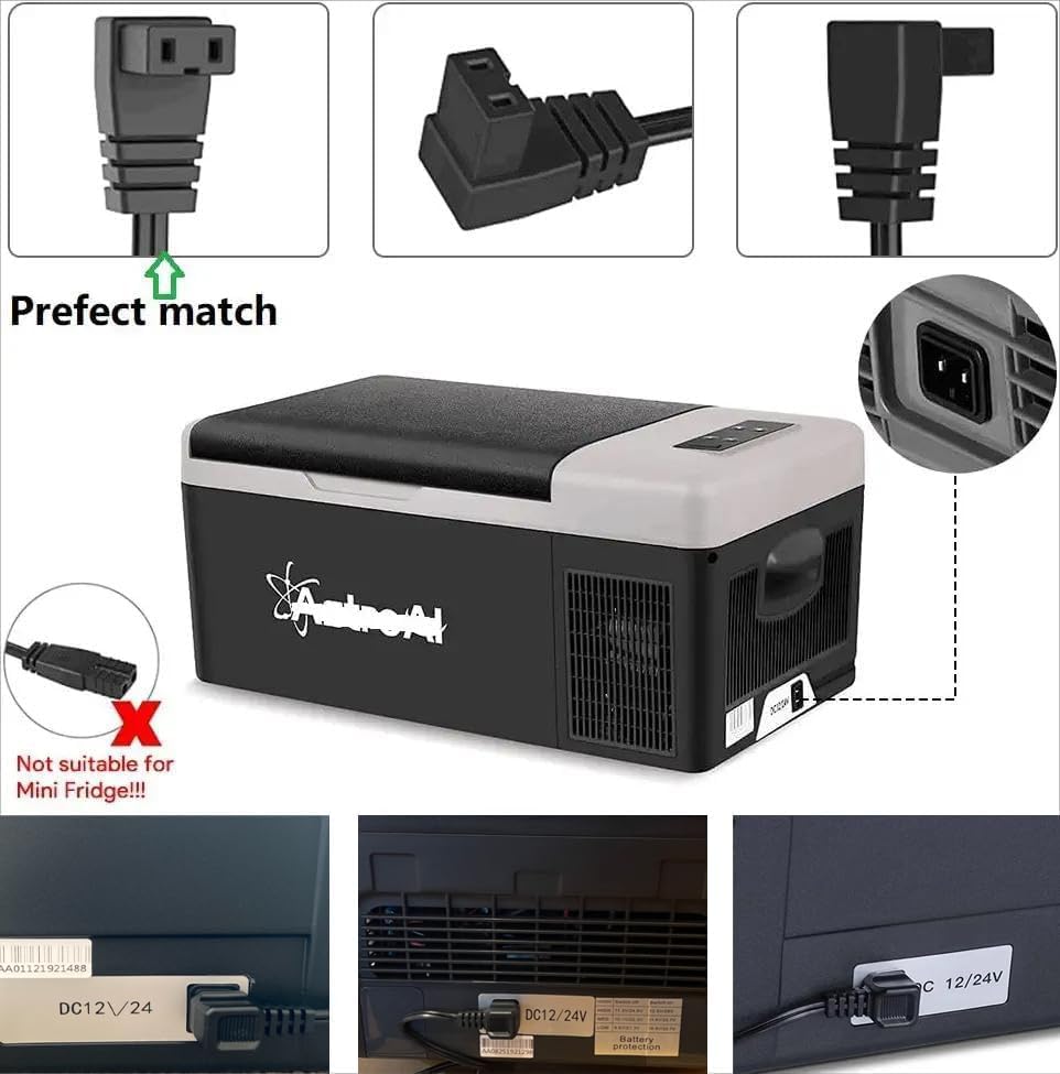 MJPOWER 10FT Car Fridge Power Cord 12V/24V DC Car Charging Cable for ARB F40C4TMP AstroAI JOYTUTUS Alpicool ICECO Setpower Dometic EUHOMY Cigarette Lighter Plug Car Cooler Refrigerator Freezer