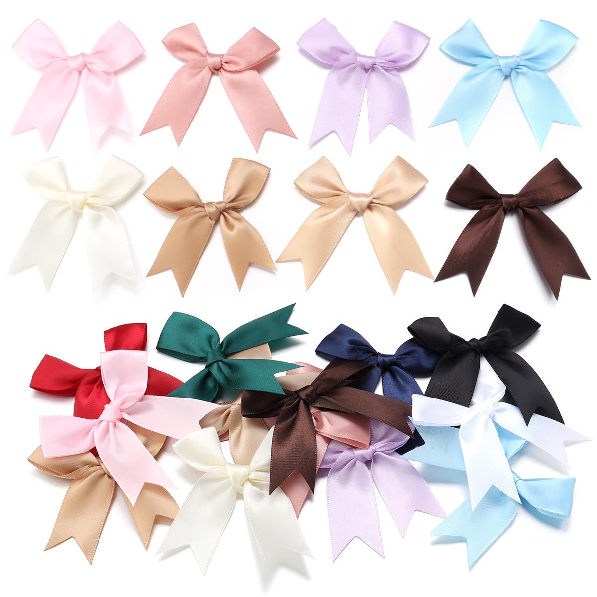 8,5 Cm Vorgebundene Satin-Schleifen In 18 Farben - Perfekt Für Geschenke, Hochzeit, Haarschmuck & Basteln